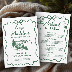Convite Camp Bachelorette Arco Verde Russo Itinerário 3 Di