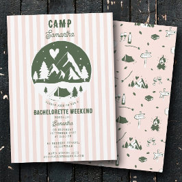 Convite Camp Bachelorette Party Camping Bach Weekend Pink