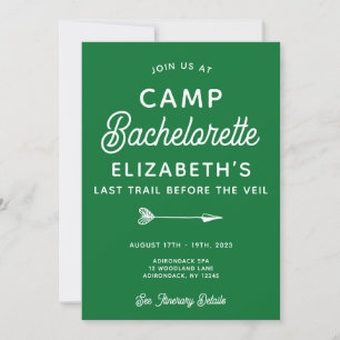 Convite Camp Bachelorette Party Editável