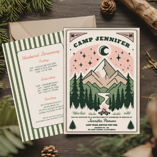 Convite Camp Bachelorette Rustic Woodsy Mountain