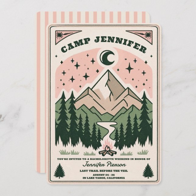 Convite Camp Bachelorette Rustic Woodsy Mountain (Criador carregado)