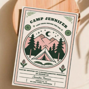 Convite Camp Bachelorette Rustic Woodsy Mountain