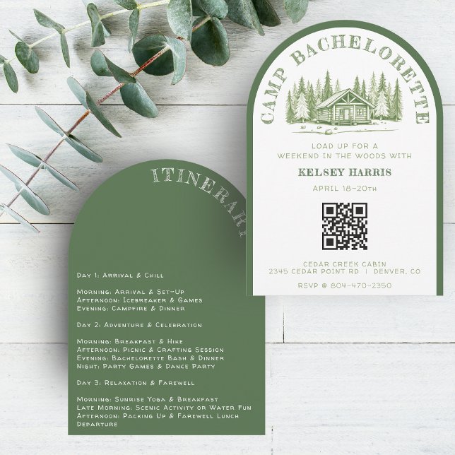 Convite Camp Festa de solteira Camp Verde Semanal (Criador carregado)