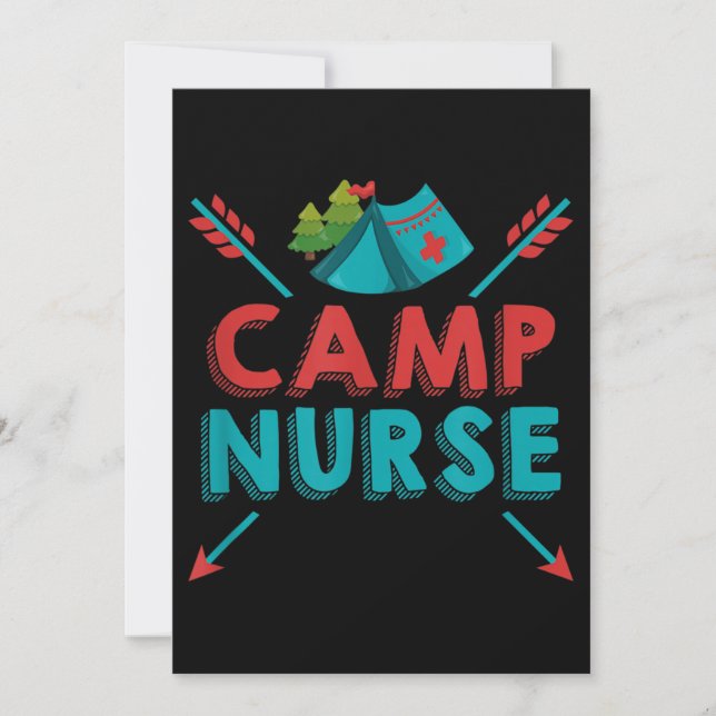 Convite Camp Nurse Nursing RN Appreciation Camping (Frente)