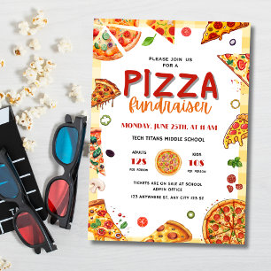 Convite Campanha de arrecadação de fundos com pizza, Janta