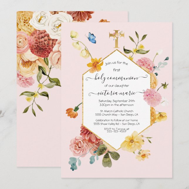 Convite Campanha Floral de Jardim e Camada 1rua (Frente/Verso)