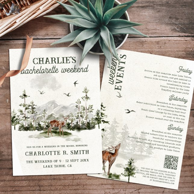 Convite Campanha no Fim de Semana do Bachelorette Modern W (Criador carregado)