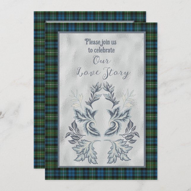 Convite Campbell Argyll Scottish Tartan (Frente/Verso)