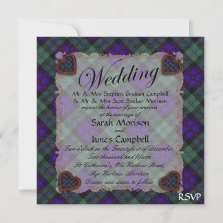 Convite Campbell of Cawdor Scottish clan tartan - Xadrez