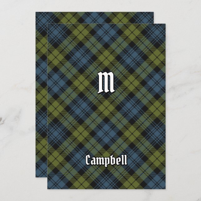 Convite Campbell Tartan (Frente/Verso)
