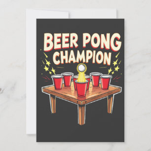 Convite Campeão de Beer Pong Ping Pong Bebendo