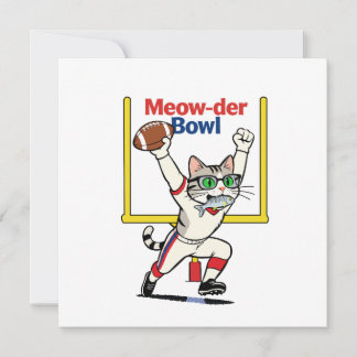 Convite Campeão do Meow-der Bowl Futebol de Gato