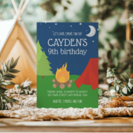 Convite Camping and S'mores Birthday Invite