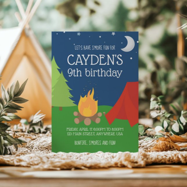 Convite Camping and S'mores Birthday Invite (Criador carregado)