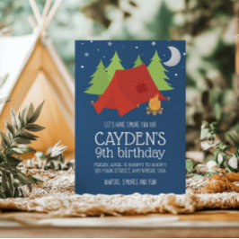 Convite Camping and S'mores Birthday Invite