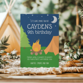 Convite Camping and S'mores Birthday Invite