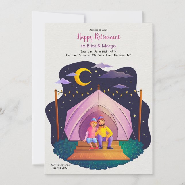 Convite Camping Couple (Frente)