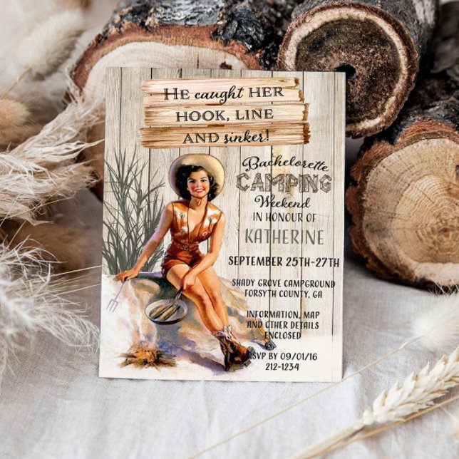 Convite Camping Weekend Bachelorette (Criador carregado)