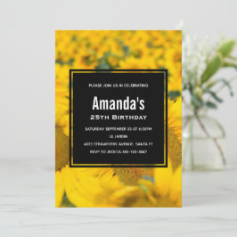 Convite Campo Amarelo de Girassóis Aniversário