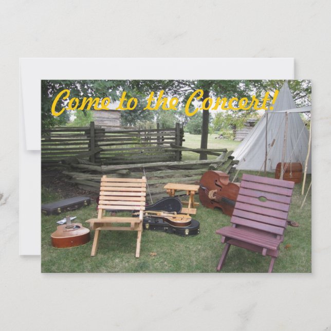 Convite Campo de Banda de músicos "Venha ao concerto!" Con (Frente)