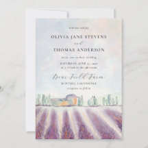 Campo de Lavanda Moderno Elegante Tudo em Um Casam