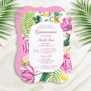 Convite Camponeses Florais De Aquarelas Tulips Lemon Quinc