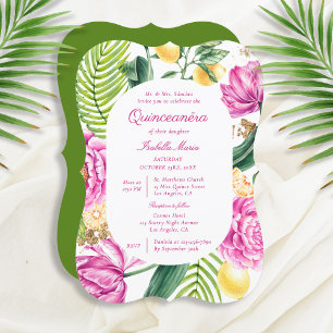 Convite Camponeses Florais De Aquarelas Tulips Lemon Quinc