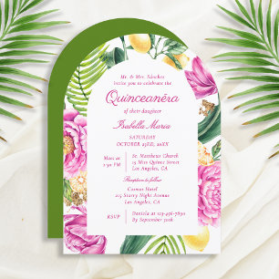 Convite Camponeses Florais De Aquarelas Tulips Lemon Quinc