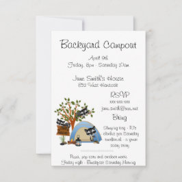 Convite Campout do quintal com guaxinim