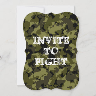 Convite camuflado personalizável para lutar contra