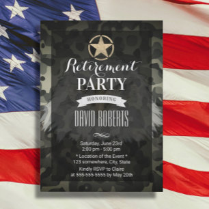 Convite Camuflagem Estrela do Exército Dourado de Reforma