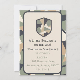 Convite Camuflagem Geométrica Militar Moderna