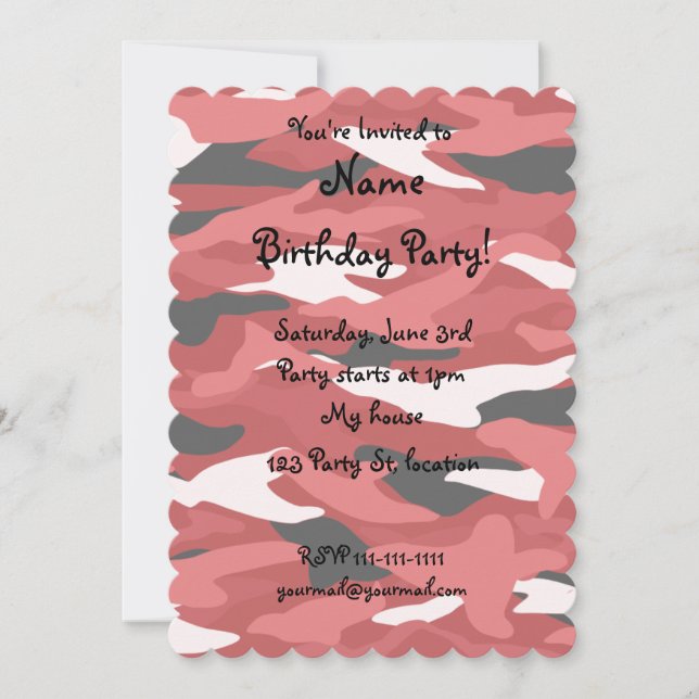 Convite Camuflagem vermelha (Frente)