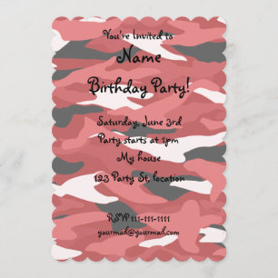 Convite Camuflagem vermelha