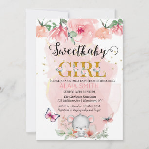 Convite Camundongo Tema Animal da Madeira, Rato bebê para