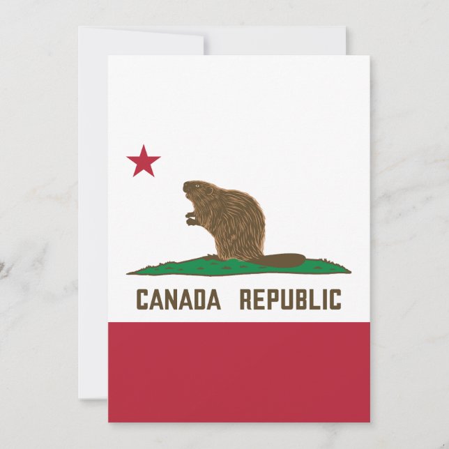 Convite Canadá República da Califórnia Flag Beaver (Frente)