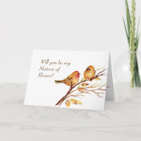 Canção Aquarela Pássaros Marrons Lindos Dama de Ho
