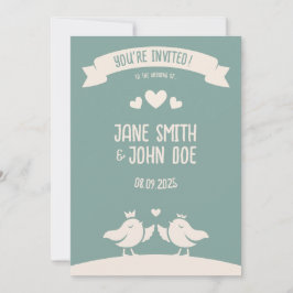 Convite Canção de Pássaro Azul Ardósia