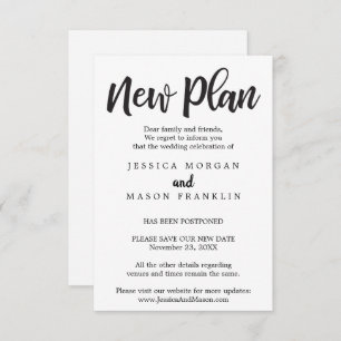 Convite Cancelamento de Casamento - Adiado - Alterar a Dat