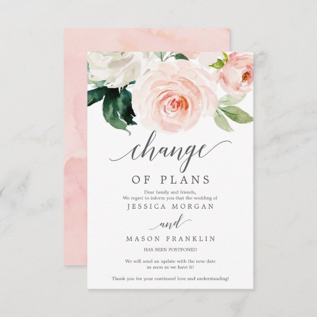 Convite Cancelamento de Casamento - Adiado - Mudança de Pl (Frente/Verso)