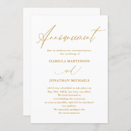 Convite Cancelamento de Casamento com Caligrafia em Ouro F