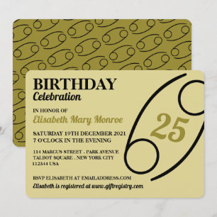 Convite Cancer, O Caranguejo, Sinal de Estrela Zodiac, Ani