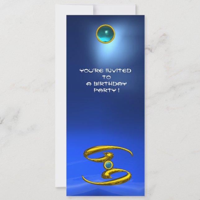 Convite CANCER OPALE, safira, amarelo-claro, azul (Frente)