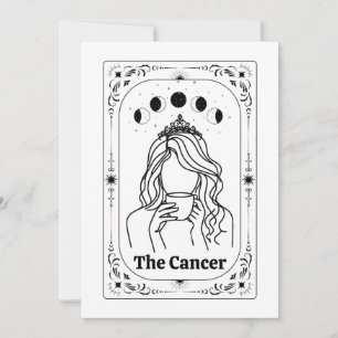 Convite Câncer Zodíaco Tarot Celestial Mágico Divertido Pe