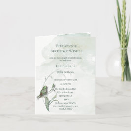 Convite Canções de pássaros e votos de felicidade dobrados