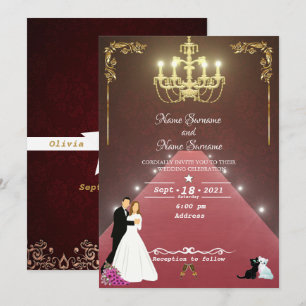 Convite Candelabro dourado