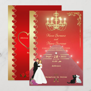 Convite Candelabro dourado