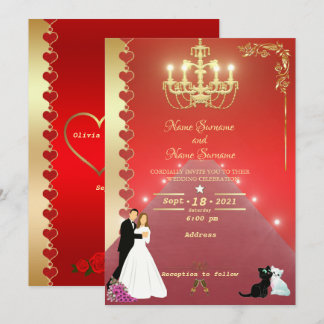 Convite Candelabro dourado