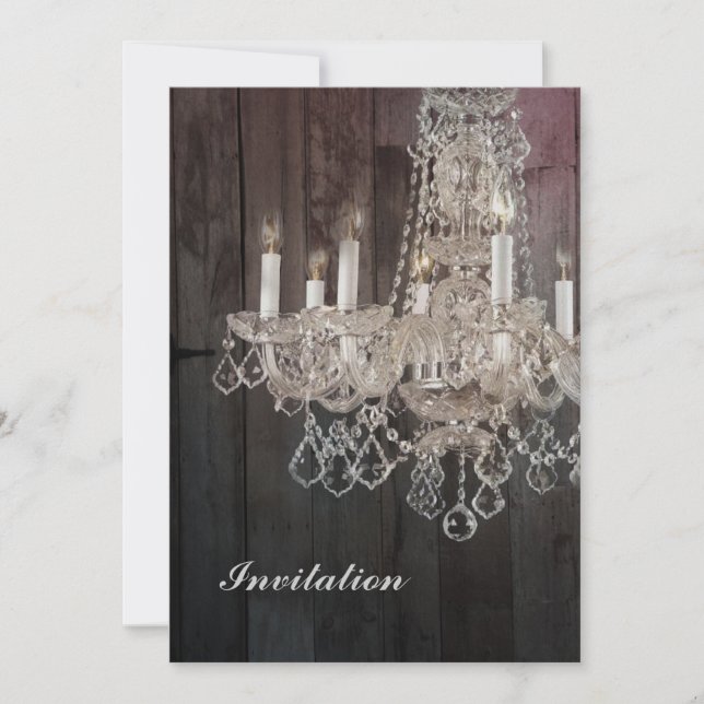 Convite Candelabro parisiense de madeira do vintage do (Frente)
