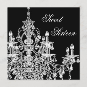 Convite Candelabro Preto Branco Festa Sweet 16